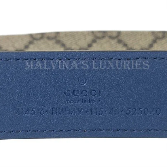 GUCCI BELT 414516 GG LOGO SUPREME MONOGRAM BLUE MARMONT BUCKLE UNISEX 115 / 46 - Picture 12 of 16